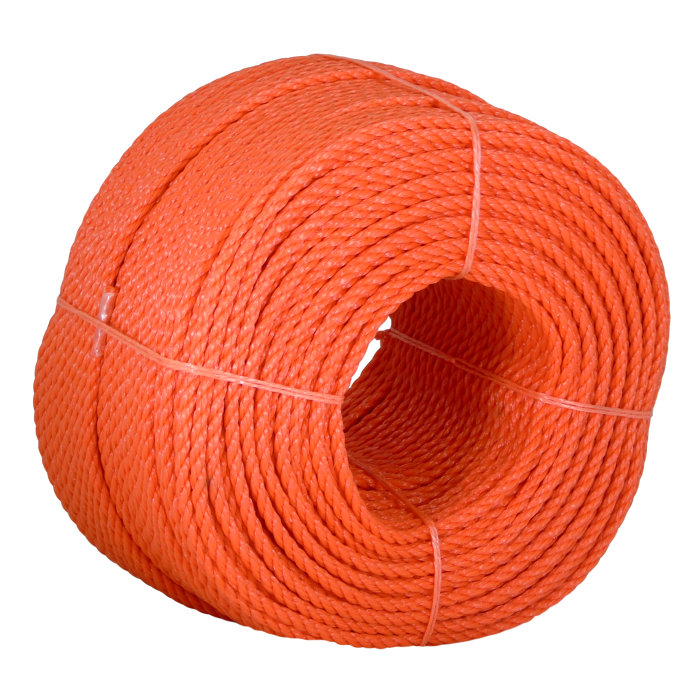 6mm Orange 3 Strand Polyethylene Rope 220m Coil